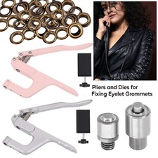 Lederhandwerk Reparatur Ösen Setz Zange Fix Grommets 9 Größen 3mm-14mm Stempel