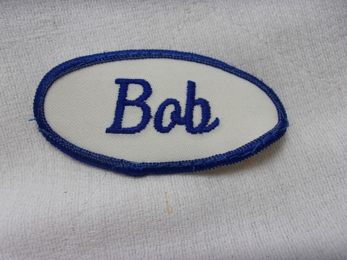 BOB USED EMBROIDERED VINTAGE SEW ON NAME PATCH TAGS ASSORTED COLORS AVAILABLE
