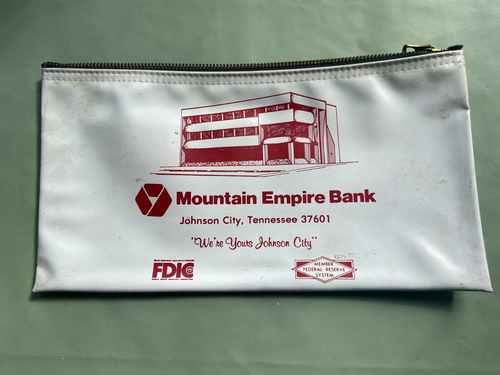 Mountain Empire Bank Kunststoff mit Reißverschluss funktionstüchtig Geld FDIC Tasche Johnson City Tennes - Bild 2 von 4
