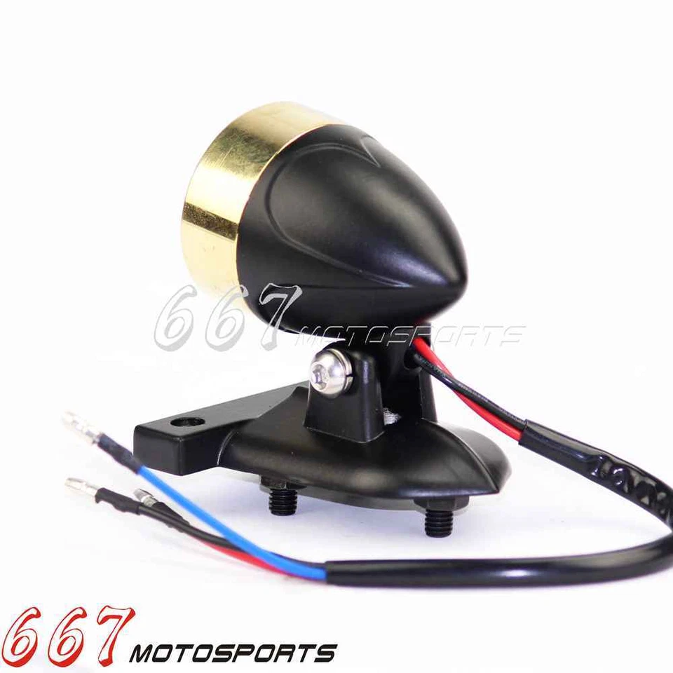 Латунный задний тормозной светодиодный фонарь для мотоцикла Harley Cafe Racer Chopper Bobber - Изображение 4 из 4