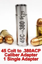45 COLT/454 CASULL/460S&W to 380ACP - Chamber Reducer/Adapter -1 Piece USA MADE