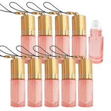 5ml Pink Portable Mini Refillable Essential oil perfume Rollerball Bottle