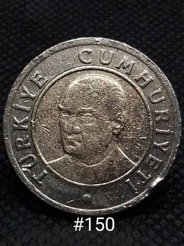 #150 , Turkey coin , 1 lira , 2005 , KM#1169