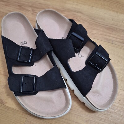Birkenstock Size L11 M9  Plaid Sandals - Blue and Orange Over the past 15 years, Campbell has become the DNA of our  main image 3