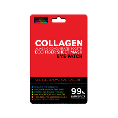 Collagen Under Eye Patch Natural Vegan EU Made Banana Fiber 3 pairs Pack of 3