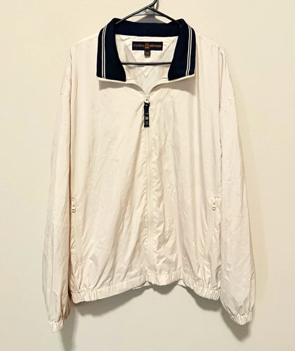 Tommy Hilfiger Vintage Men's White Full Zip Windbreaker Jacket  Big & Tall 2XL - product listing photo