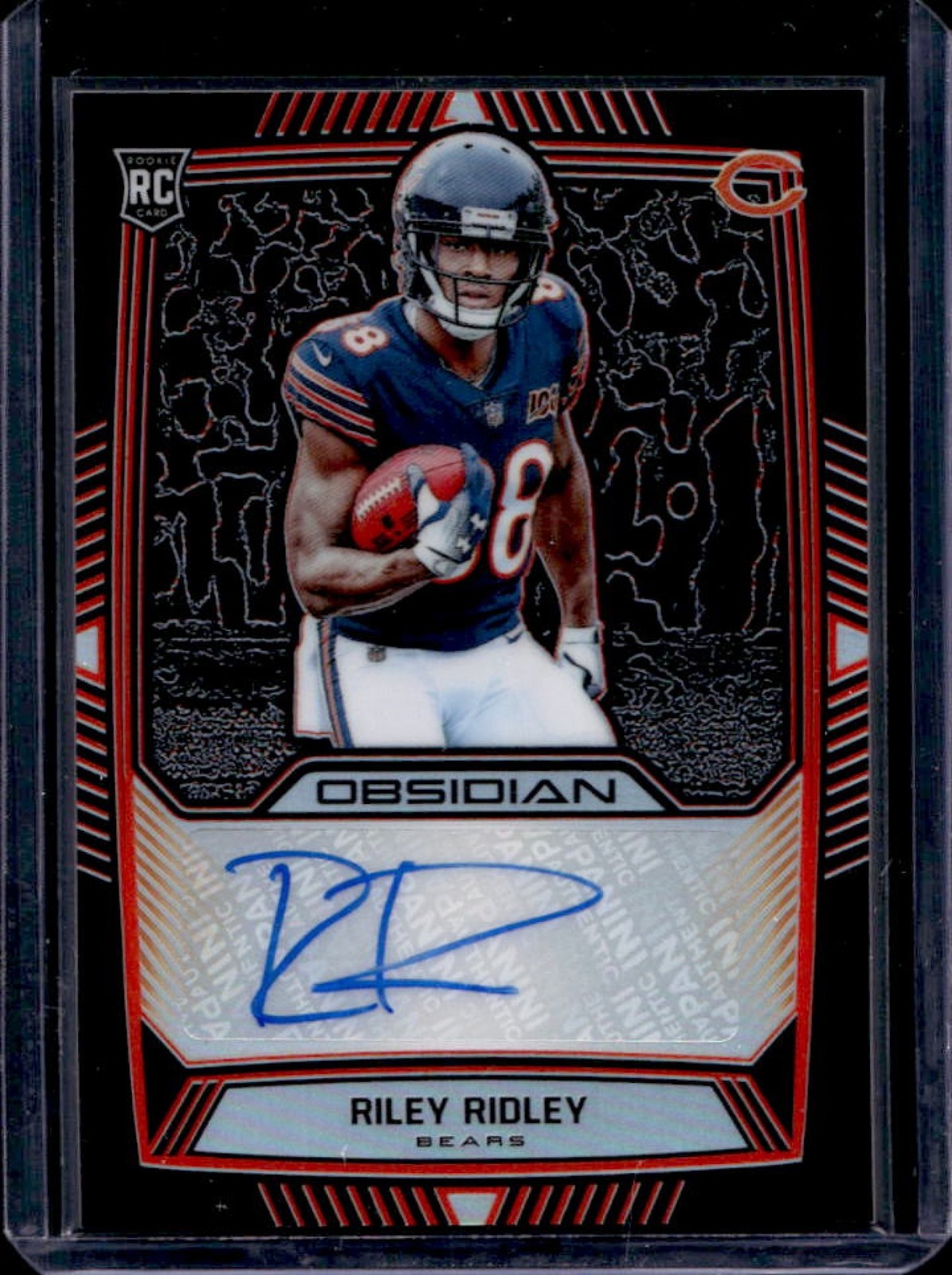 Riley Ridley Panini Obsidian Rookie Jersey Autos #RRI Electric Etch Orange
