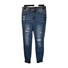 Judy Blue Women's Jeans Size 5/27 Skinny Distressed Rainbow Stitch 