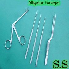 5-Pieces Alligator Forceps3.5" Ear Loops Nasal Surgical ENT Instruments