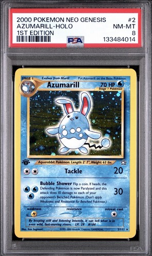 Azumarill (1st Edition) graded PSA 8 for sale on eBay