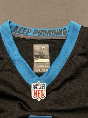 Carolina Panthers Jersey Mens XL Black Blue Cam Newton Nike Keep