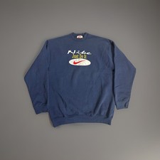 Vntg 80s Nike Embroidered Center Swoosh Big Logo Just Do It Crewneck Sweatshirt