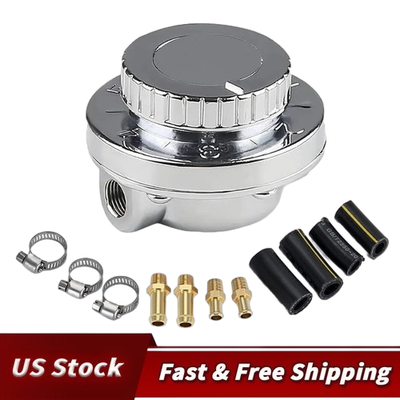 #ad Universal 1 6 PSI Adjustable Fuel Pressure Regulator Kit For Carburetor Engine $17.99