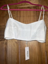 REFORMATION WOMENS CROPPED CAMISOLE/BUSTIER TOP. WHITE SIZE SMALL NWT