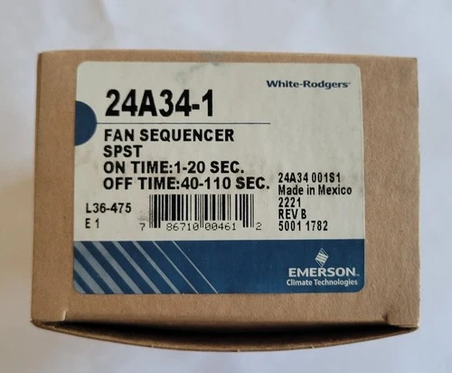 Emerson 24A34-1 Electric Fan Sequencer NEW