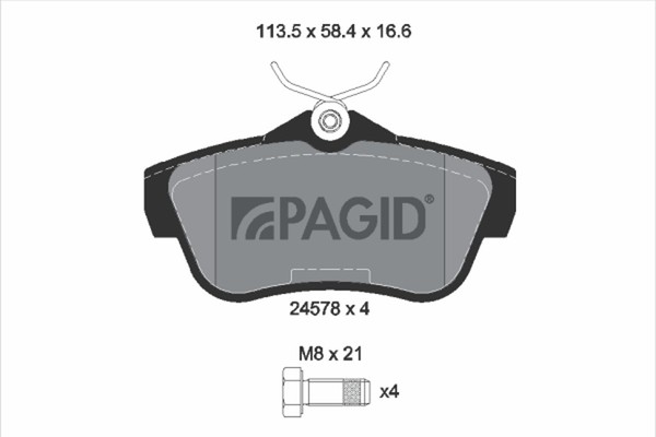 Pagid Bremsbelagsatz Scheibenbremse T1710N FüR Toyota Proace MDX9 MDX3 MDX6 Fiat-image