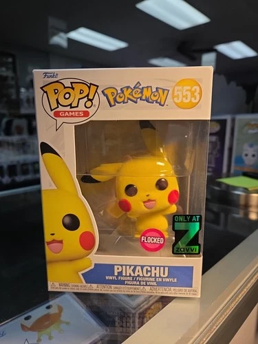Funko Pop! Vinyl: Pokémon - Pikachu (Flocked) (Exclusive) #553 W/ Protector