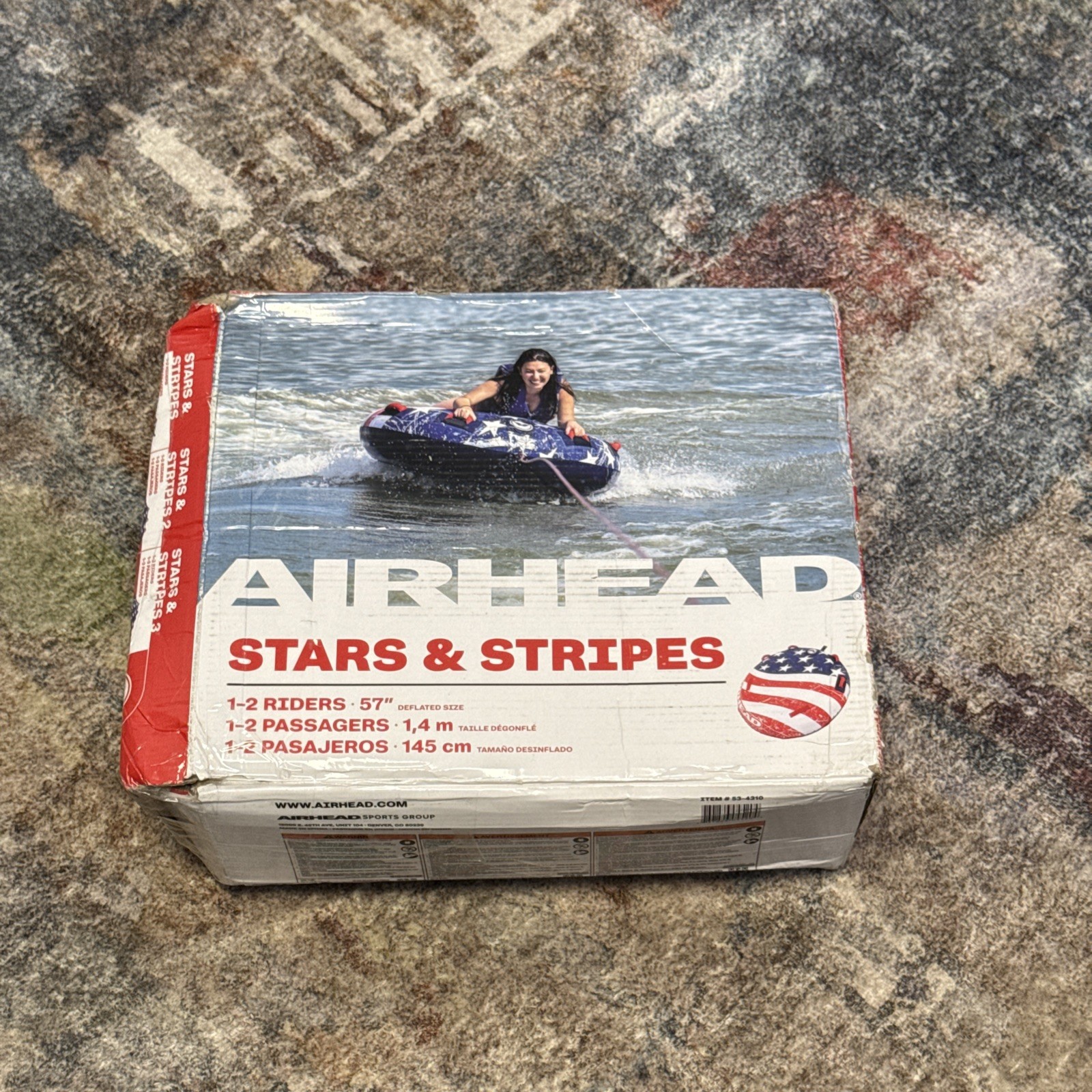 Airhead Star & Stripes Inflatable Towable Tube 2 Rider | eBay