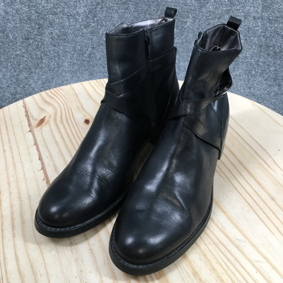 Botas Etienne Aigner Mujer 10 M Jeanne Botines Cuero Negro Tacones Cremallera Foto 3 de 4