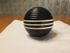 Vintage Forster BLACK Wood Ribbed 3.25" Croquet Ball with 3 Stripes