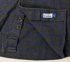 Orvis Luxury Flannel Shirt Men Medium Minimal Cotton Gray Blue Check Outdoors