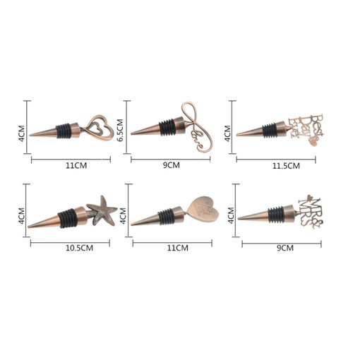 2 Pcs Tappi Per Vino Tappo Bottiglia Di Metallo Rubinetto Del Lega - Foto 10 di 12