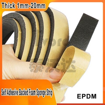 EPDM Neoprene Self Adhesive Backed Foam Sponge Strip Roll Sheet Tape Sticky Seal