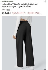 Halara Flex High Waisted Straight Leg Black Work Pants Women s Large NWOT