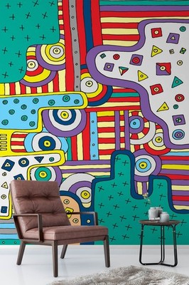 3D Geometric Shapes Graffiti Wall Murals Wallpaper Murals Wall Sticker