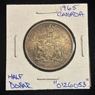 1965 Canada 50 Cents Canadian Silver Half Dollar “0126053” 50C