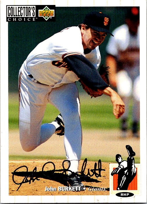 1994 Collector's Choice #68 John Burkett Silver Signature