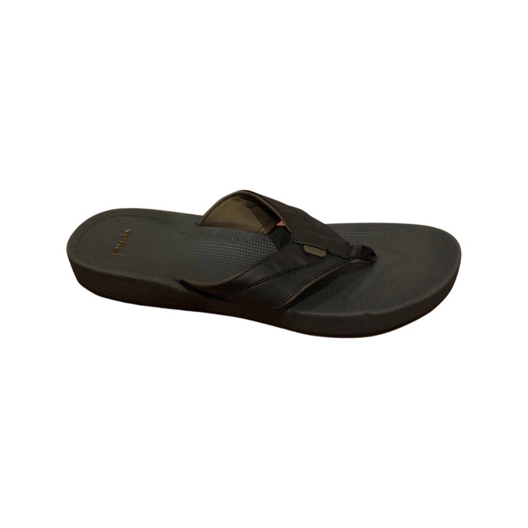 Sanuk Men's Cosmic Seas H2O Midnight Black Flip Flops Sandals 1137851 Size 14