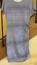 Michael Kors Side Ruched Dress Black White Mini Dot Travel Short Sleeve NWT - M