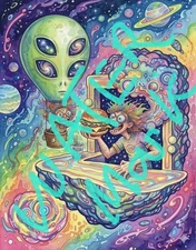 Blotter Art #3/4 "Str8 SchmashN"  D.Voeur Signed Perforated 1200+tab 10"X8"Ish