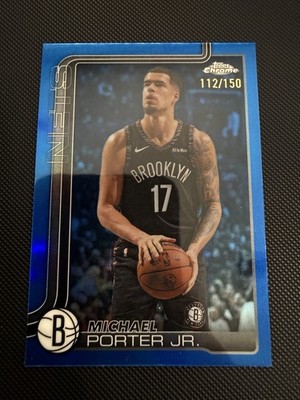 2025-26 Topps Chrome Update Michael Porter Jr. True Blue Refractor /150 Nets