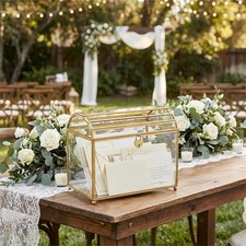 Glass Wedding Card Box Greeting Card Organizer Multifunctional Durability