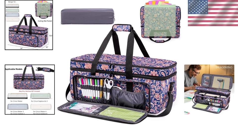 Сумка для хранения Maker 3 & Explore 4 для Cricut, Paisley - Изображение 2 из 4