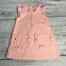 Janie and Jack Pink Ruffle Pearl Dress 12-18 Months Sleeveless Easter Spring