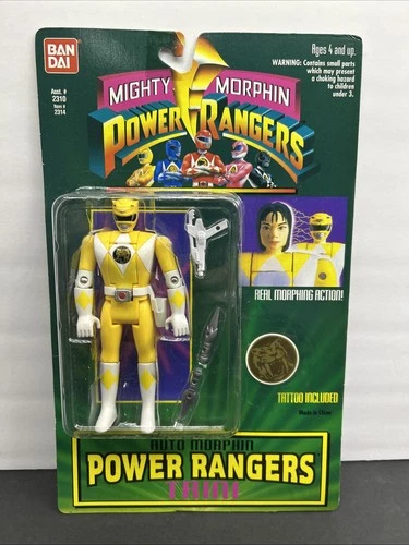 Vintage 1994 Bandai Auto Mighty Morphin Power Rangers YELLOW Ranger TRINI Figure