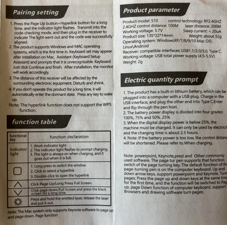 New S10 For Wireless Presenter PPT Presentation Clicker Laser Page Turning Pen - Image 3 of 4