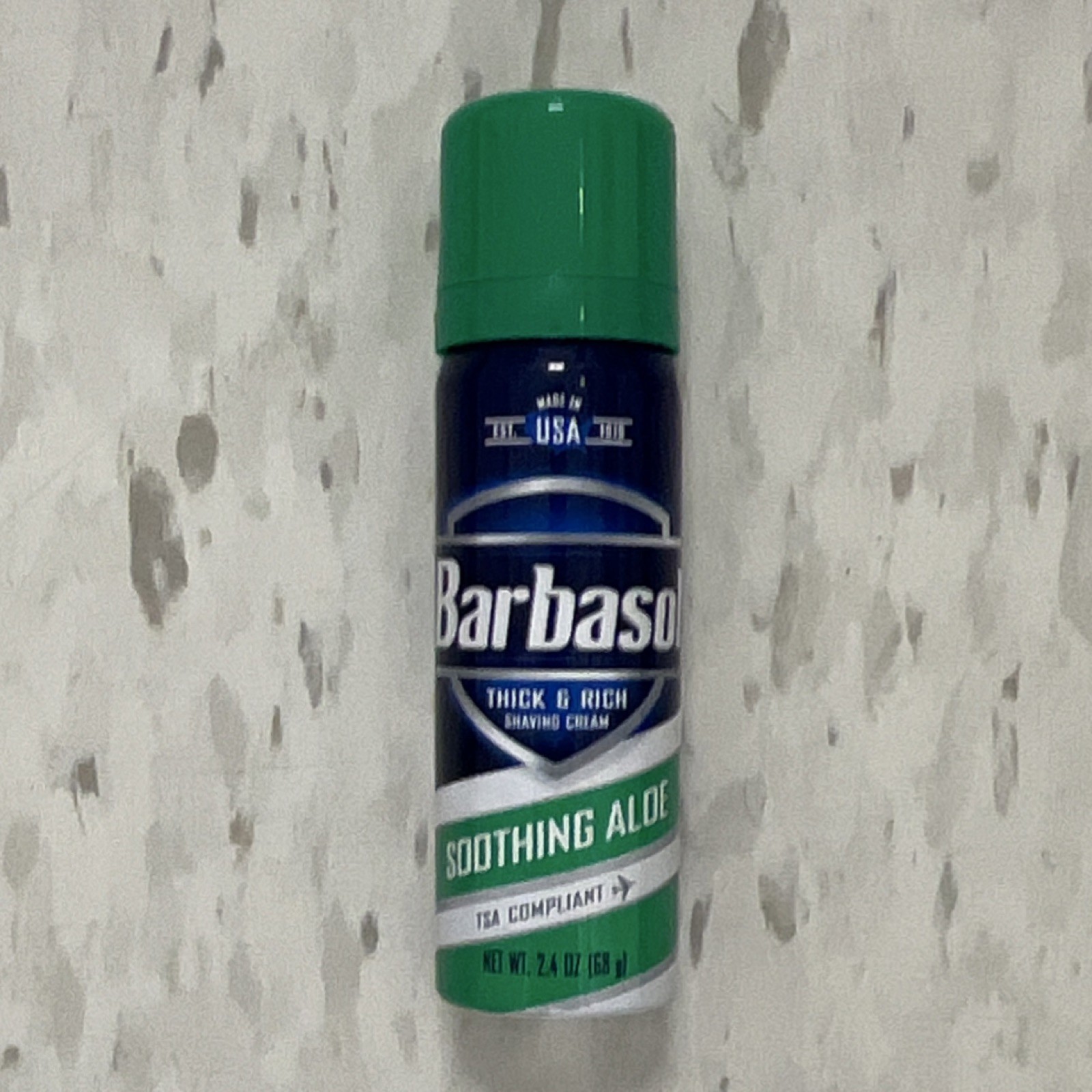 Barbasol Thick & Rich Soothing Aloe Shaving Cream 2.4 oz TSA