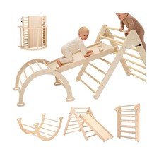 Extra  Large Montessori Wooden Climbing Triangle Set  Foldable Toddle.