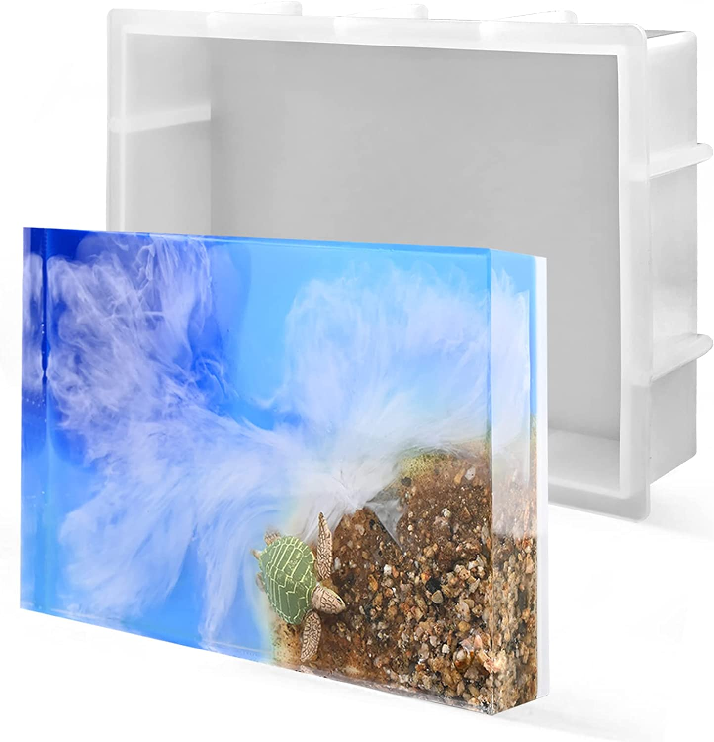 9-Inch Rectangular Silicone Mold for Deep Casting Epoxy Resin and Crystals