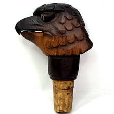Vtg Black Forest Bottle Stopper Hand Carved E...