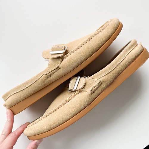 NWOT Easymoc Buckle Slip On Suede Leather Loafer Slipper Shoes Mens 12 Sand Tan - Picture 8 of 10