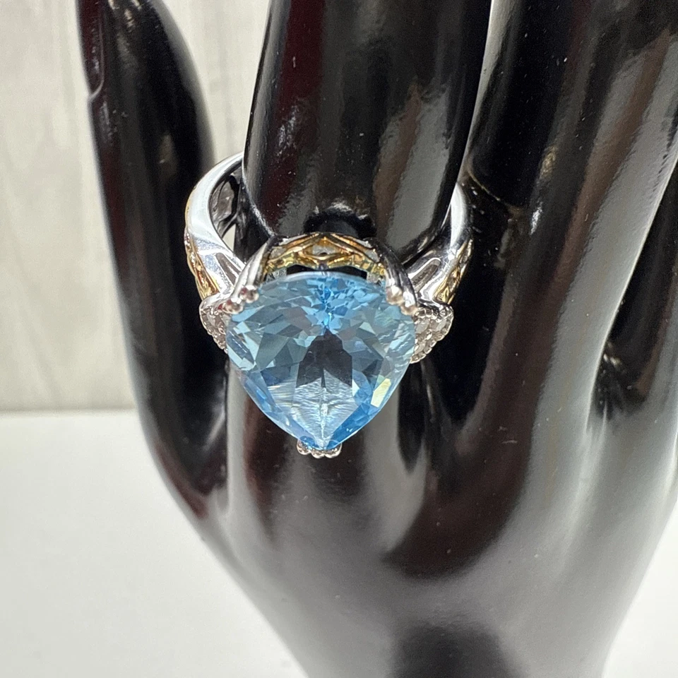 Michael Valitutti NH Gemas En Vogue Plata Esterlina Vermeil Topacio Talla 9 Declaración Foto 2 de 4