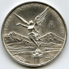 1997 Mexico Libertad 999 Silver 1 oz Coin Plata Pura Bullion Onza - R381