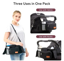 Momcozy Universal Stroller Organizer w/ Insulated Cup Holder Detachable Wristlet