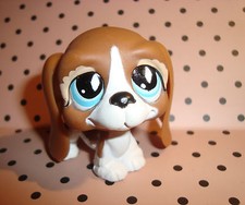 FIGURINE CHIEN BASSET MARRON BEIGE  Bassett Hound, , blue eyes, # 502