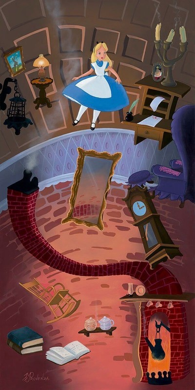 Alice in Wonderland Disney Fine Art Provenza Signed Lt Ed Print 195 Rabbit Hole